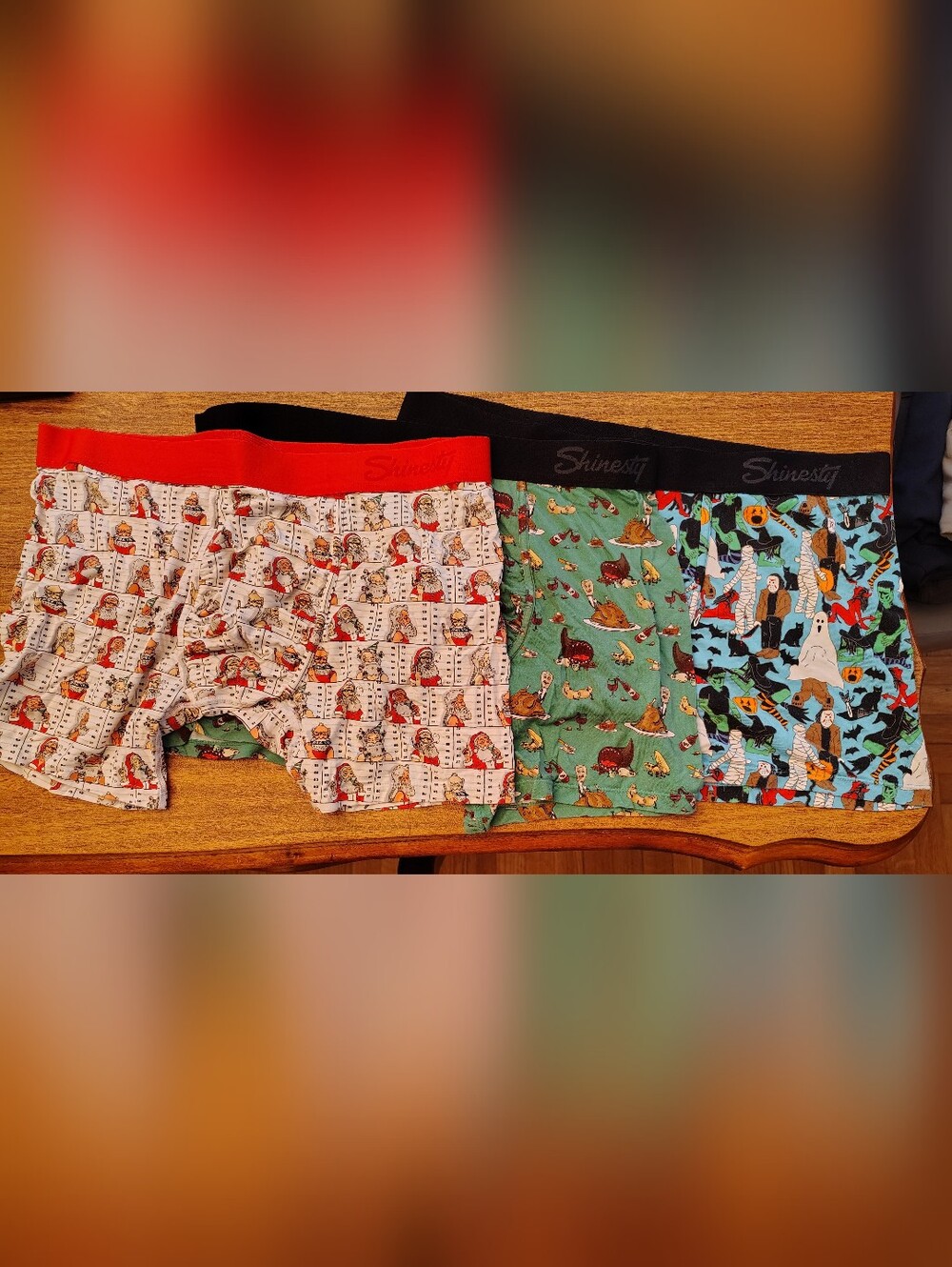 Men's Shinesty Holiday Print Boxer Briefs 3 Pairs